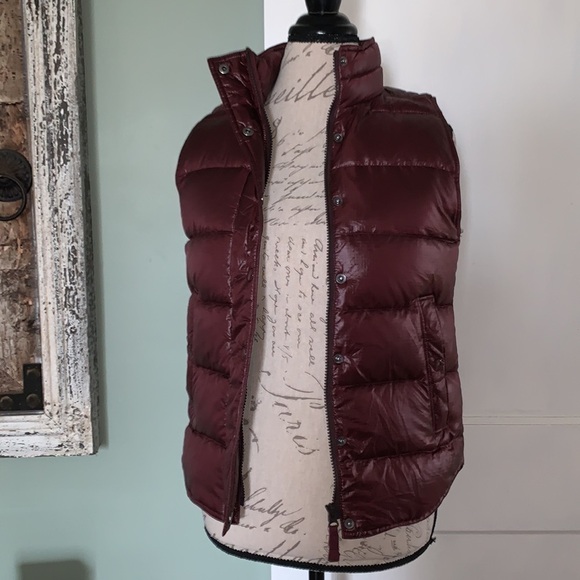J. CREW Shiny Puffer Vest - Dark Cranberry - Picture 10 of 16